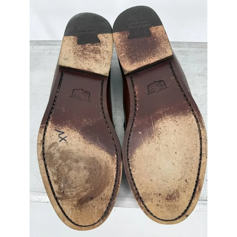 Cole Haan City Pinch Tassel Kiltie Loafers Burgundy Leather Men's 10 Business